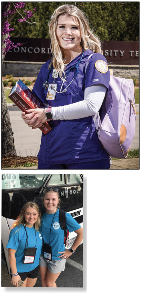 Madison Iselt, above, recently graduated from Concordia University in Austin with a nursing degree. At left, on the youth tour in 2018, Madison, on the right, and Gillian Nietsche, left, were Bluebonnet’s representatives. Madison graduated from Lexington High School and Nietsche from Giddings High School. On the youth tour, they were joined by 147 other Texas teens. Sarah Beal photo and photo courtesy of Madison Iselt